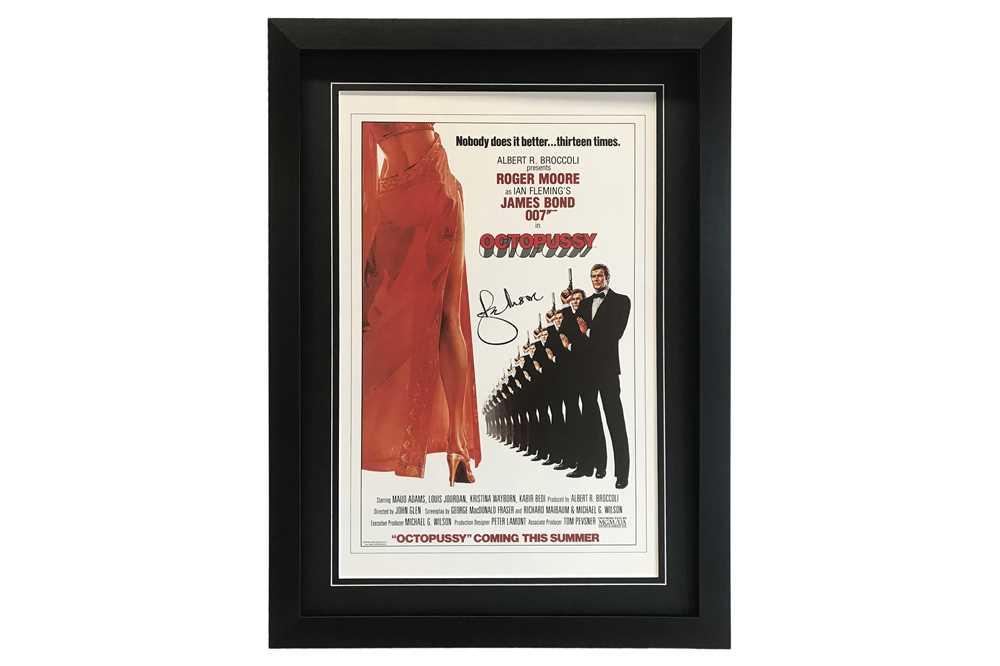 Lot 78 - James Bond / Octopussy Movie Poster Signed by Roger Moore