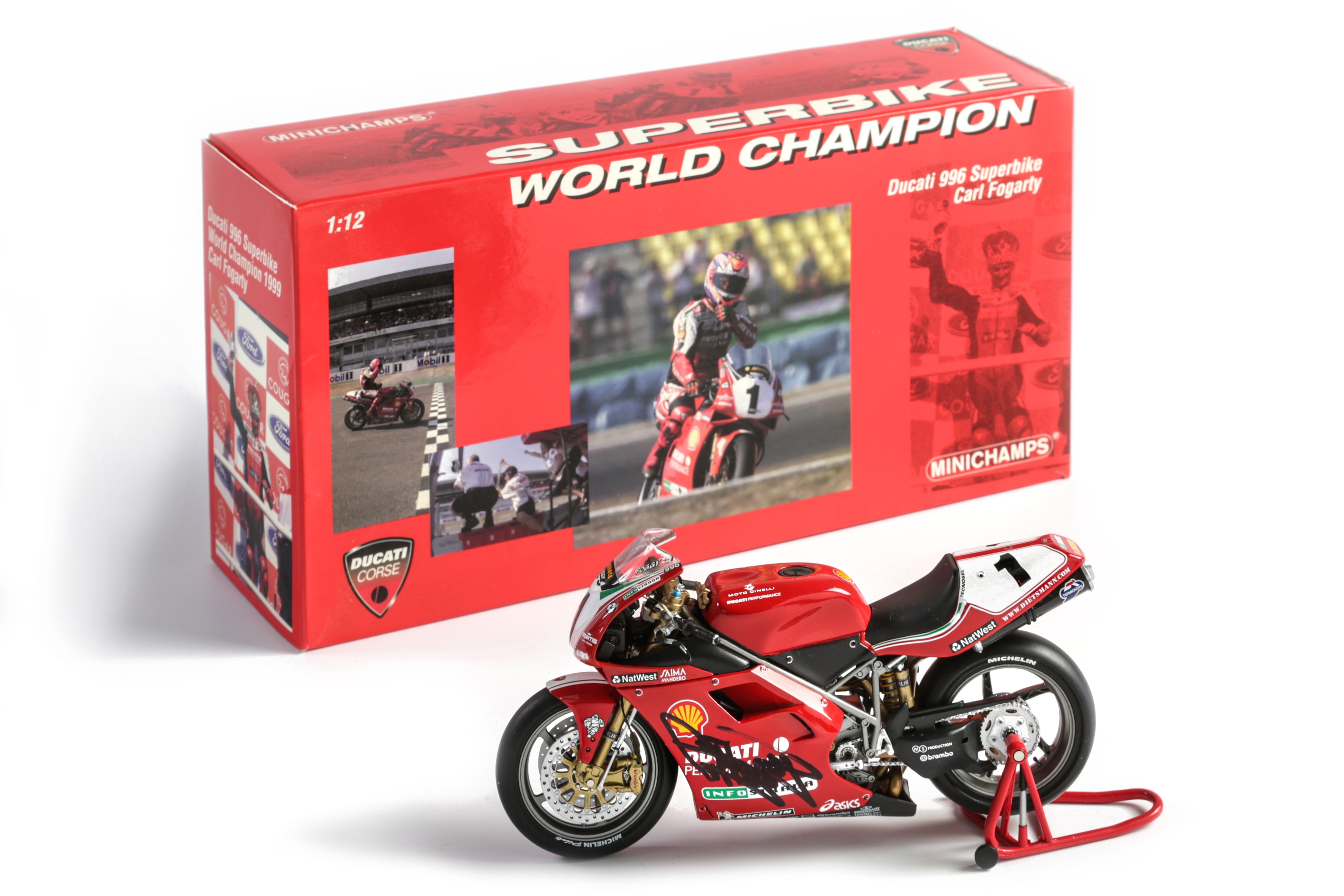 Lot 658 - A Signed 1:12 Scale Ducati 996 Superbike