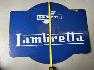 Lot 100 - 1960 Original double sided Lambretta dealer sign (Italian)