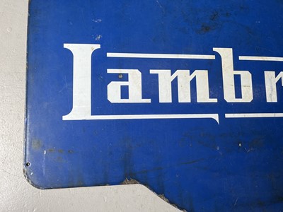Lot 100 - 1960 Original double sided Lambretta dealer sign (Italian)