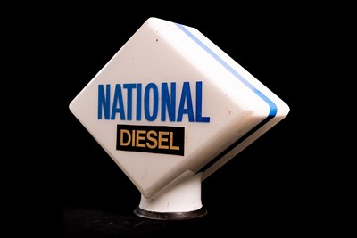 Lot 67 - National Diesel Glass Petrol Pump Globe