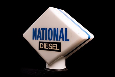 Lot 67 - National Diesel Glass Petrol Pump Globe