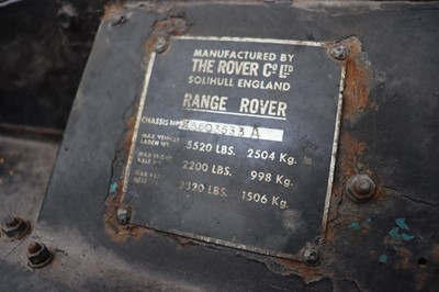 Lot 72 - 1972 Range Rover Two-Door 'Suffix A'