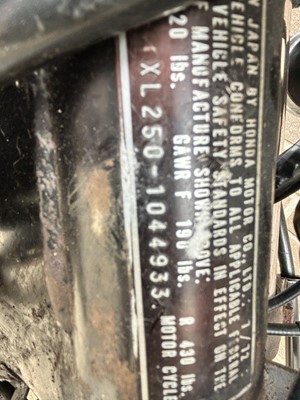 Lot 396 - 1972 Honda XL250