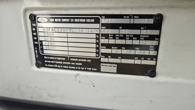 Lot 56 - 1990 Ford Transit Mk3 Bare Chassis Cab
