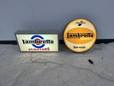 Lot 2 x Light-up Lambretta signs