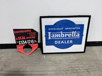 Lot Original Lambretta shop display signs