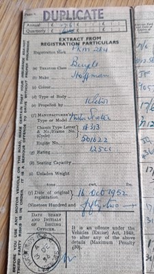 Lot 1952 Vespa Hoffmann B