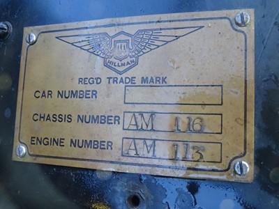 Lot 1 - 1933 Hillman Aero Minx